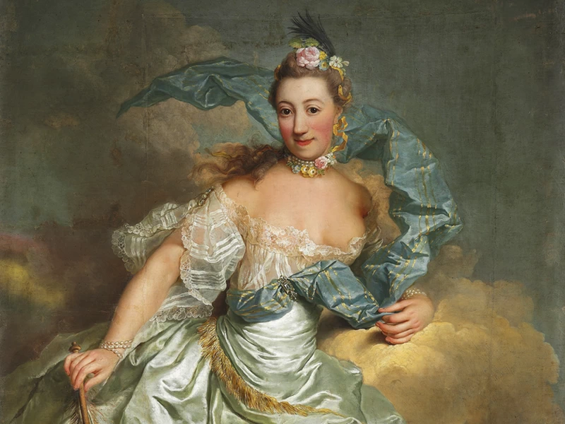 1737-Georg David Matthieu - Rappresentazione allegorica di una giovane ragazza che fluttua su una nuvola, sotto un arcobaleno